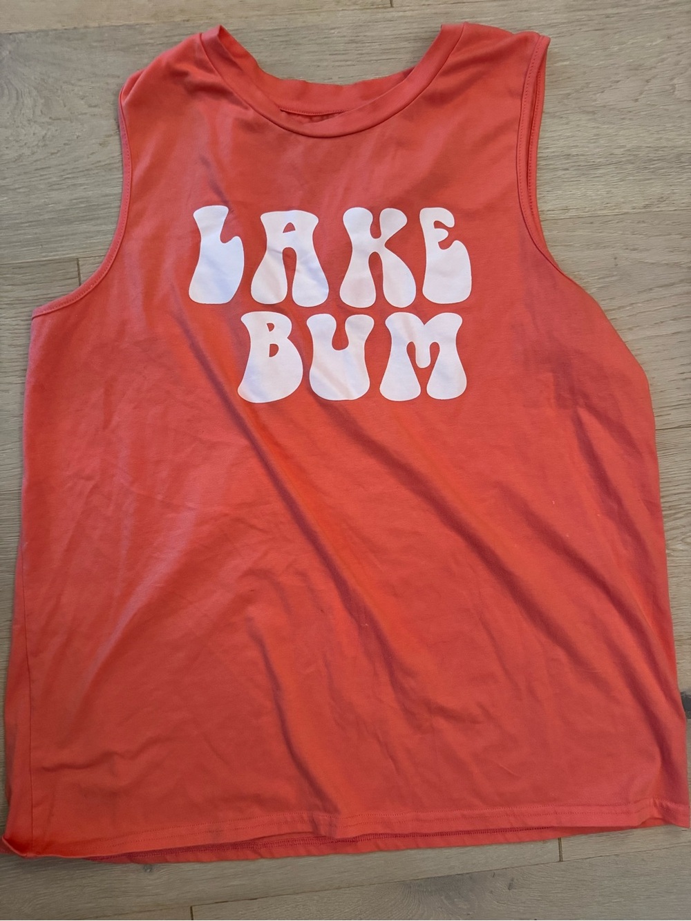 Lake Bum Womens Orange Tank Top